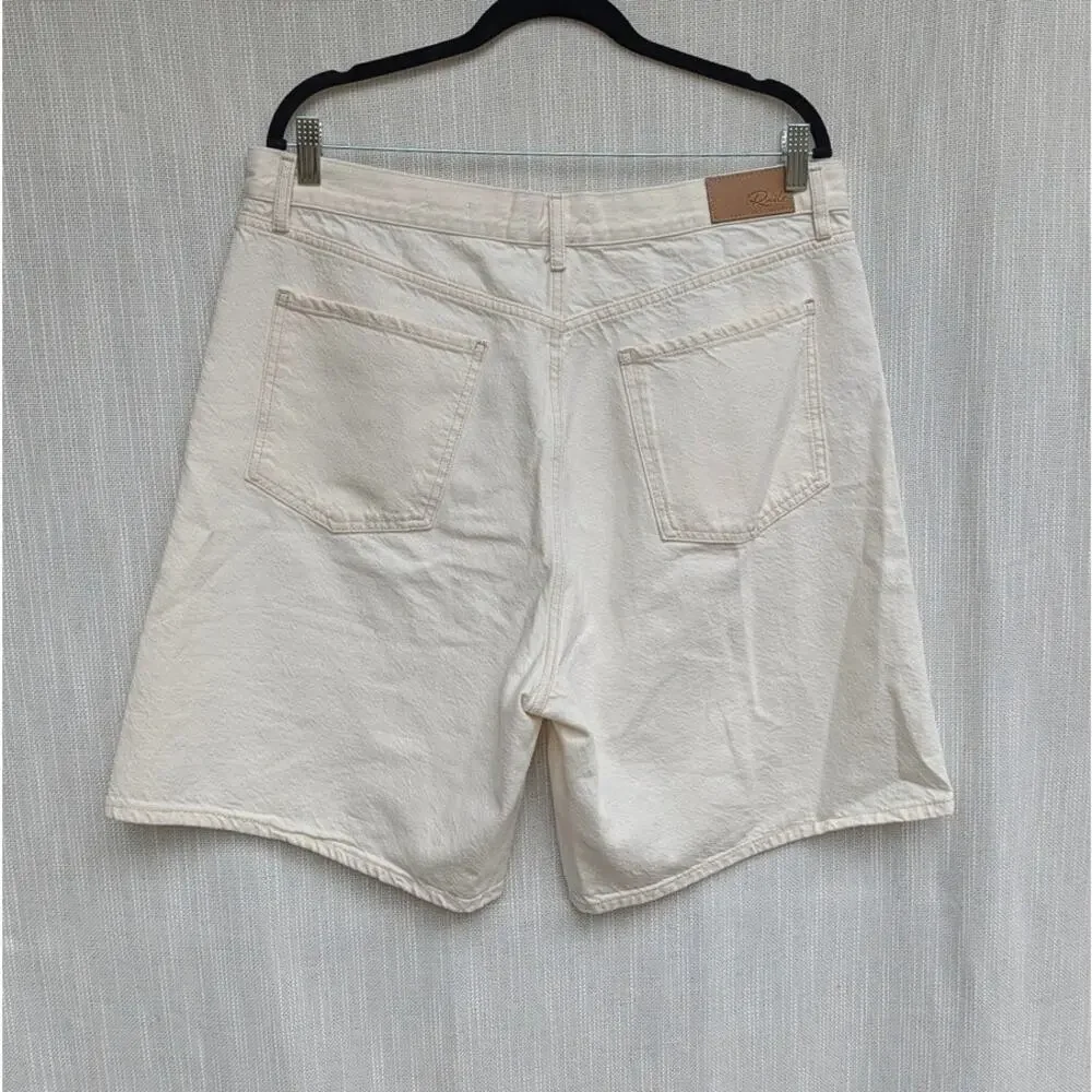 Rails Agoura Relaxed Long Short Womens 32 Ecru Denim High-rise Wide Leg